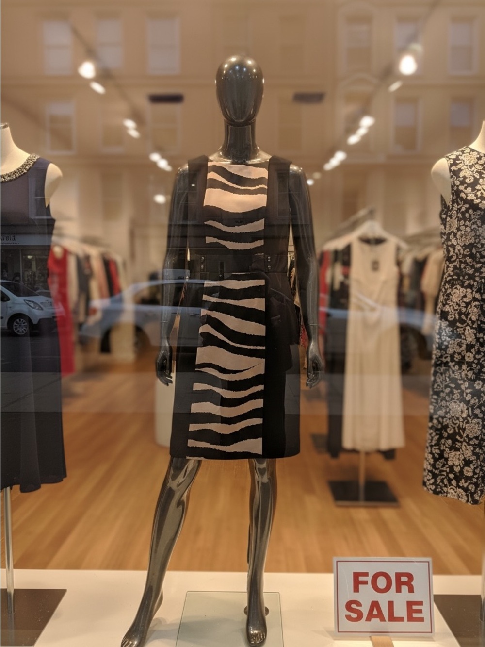 Tahari Black and Cream Zebra-Print Midi Dress - Ms. Slay All Day!
